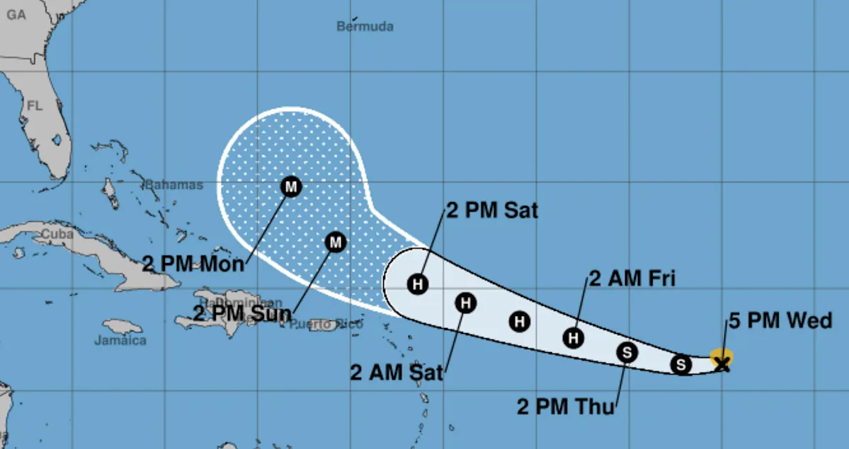 Atlantic Hurricane Season 2025: Tropical Storm Erin's Projected Path And Intensification.