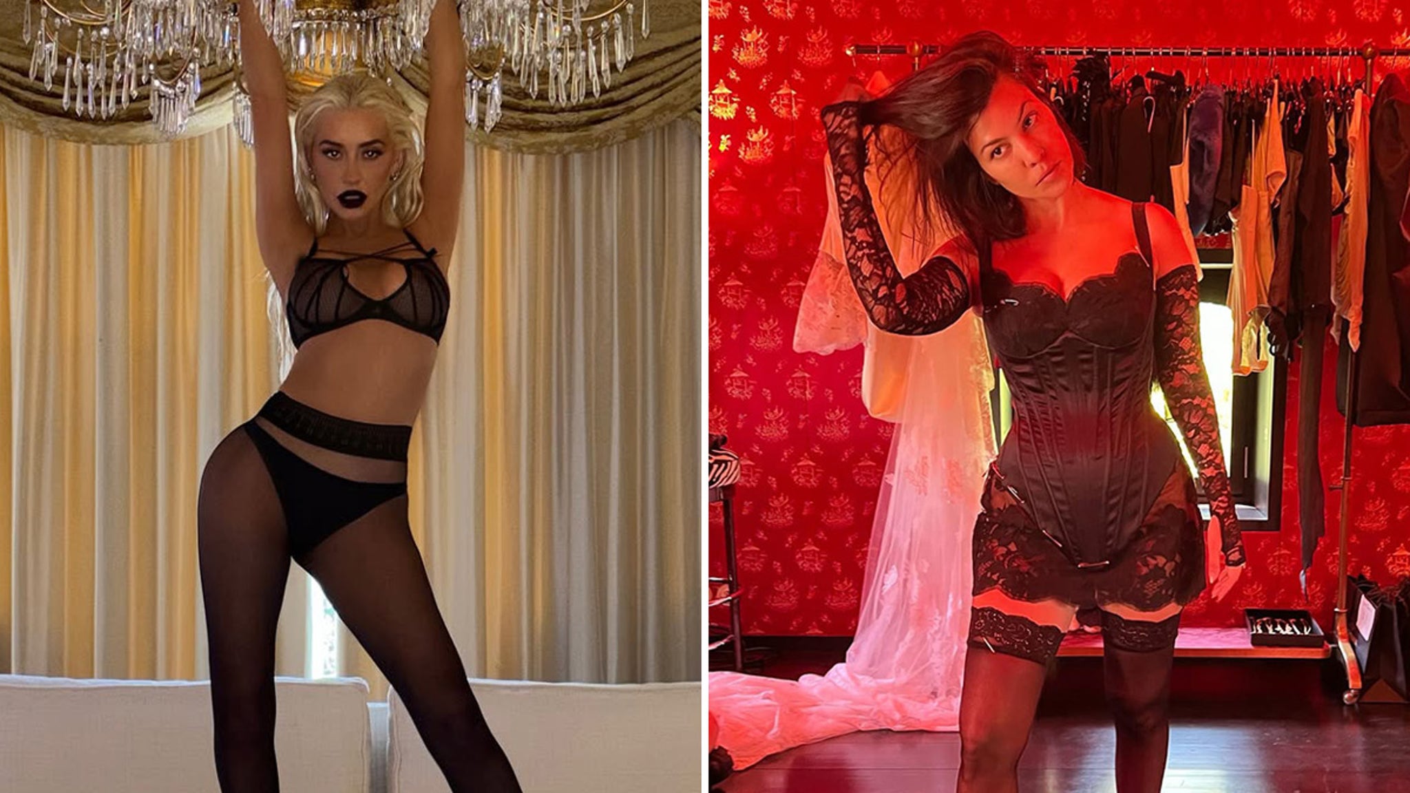 Christina Aguilera And Kourtney Kardashian: Who Rocks Fishnets Better? Christina Aguilera And Kourtney Kardashian: Who Rocks Fishnets Better?