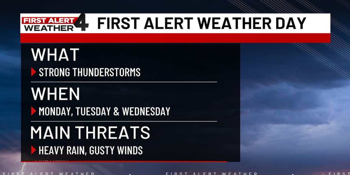 First Alert Weather: Plan For Several Days Of Thunderstorm Activity