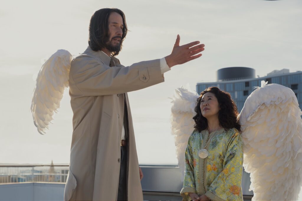 Hilarious First Look: Keanu Reeves As An Angel In Ansari's New Comedy