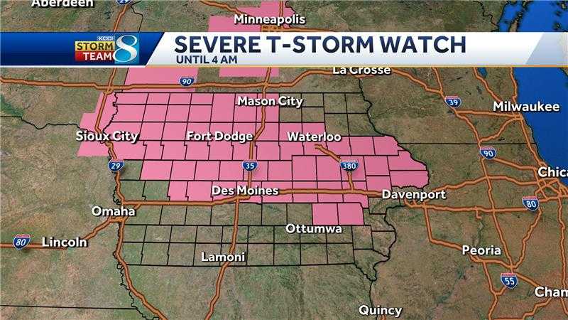 Iowa Thunderstorm Watch: Northern Half Under Alert Iowa Thunderstorm Watch: Northern Half Under Alert