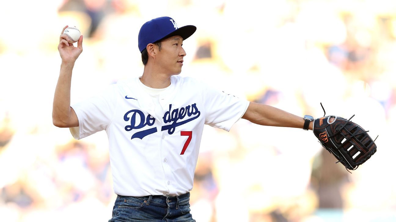 Son Heung-Min's Perfect First Pitch At Dodger Stadium Son Heung-Min's Perfect First Pitch At Dodger Stadium